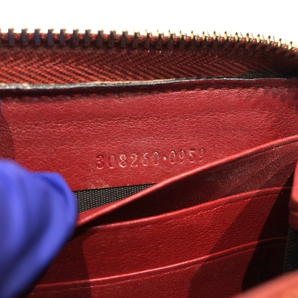 Gucci Red Enamel Zip Around Long Wallet Sku#84182 (gently used,zipper pull miss) - Picture 12 of 13